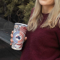 Tongan and Australian Culture Together Tumbler Cup Ngatu Art Tribal Aboriginal Tattoo Pattern - Polynesian Pride