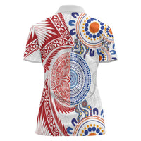 Tongan and Australian Culture Together Women Polo Shirt Ngatu Art Tribal Aboriginal Tattoo Pattern LT03 - Polynesian Pride