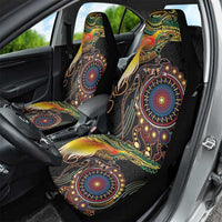 Papua New Guinea and Australia Together Car Seat Cover Bird of Paradise and Kangaroo Melanesian Aboriginal Motifs LT03 - Polynesian Pride