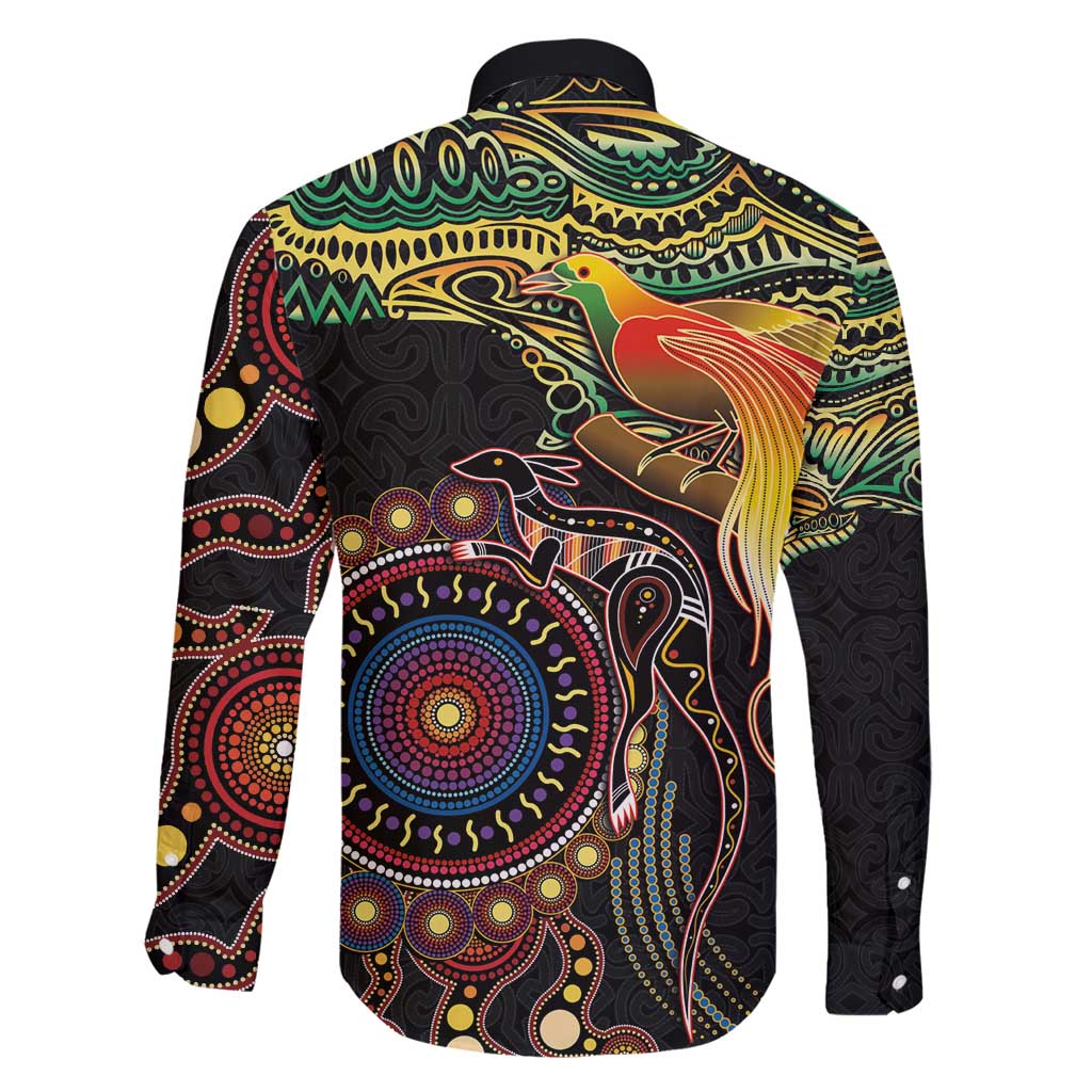 Papua New Guinea and Australia Together Family Matching Mermaid Dress and Hawaiian Shirt Bird of Paradise and Kangaroo Melanesian Aboriginal Motifs LT03 - Polynesian Pride