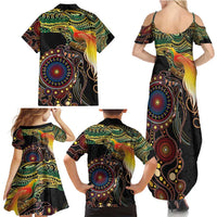 Papua New Guinea and Australia Together Family Matching Summer Maxi Dress and Hawaiian Shirt Bird of Paradise and Kangaroo Melanesian Aboriginal Motifs LT03 - Polynesian Pride