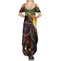 Papua New Guinea and Australia Together Family Matching Summer Maxi Dress and Hawaiian Shirt Bird of Paradise and Kangaroo Melanesian Aboriginal Motifs LT03 - Polynesian Pride