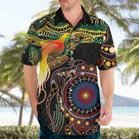 Papua New Guinea and Australia Together Hawaiian Shirt Bird of Paradise and Kangaroo Melanesian Aboriginal Motifs LT03 - Polynesian Pride