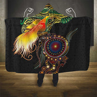Papua New Guinea and Australia Together Hooded Blanket Bird of Paradise and Kangaroo Melanesian Aboriginal Motifs LT03 - Polynesian Pride