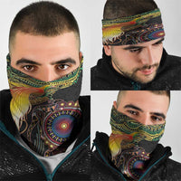 Papua New Guinea and Australia Together Neck Gaiter Bird of Paradise and Kangaroo Melanesian Aboriginal Motifs LT03 - Polynesian Pride