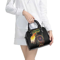 Papua New Guinea and Australia Together Shoulder Handbag Bird of Paradise and Kangaroo Melanesian Aboriginal Motifs LT03 - Polynesian Pride