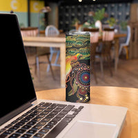 Papua New Guinea and Australia Together Skinny Tumbler Bird of Paradise and Kangaroo Melanesian Aboriginal Motifs LT03 - Polynesian Pride