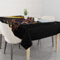 Papua New Guinea and Australia Together Tablecloth Bird of Paradise and Kangaroo Melanesian Aboriginal Motifs - Polynesian Pride