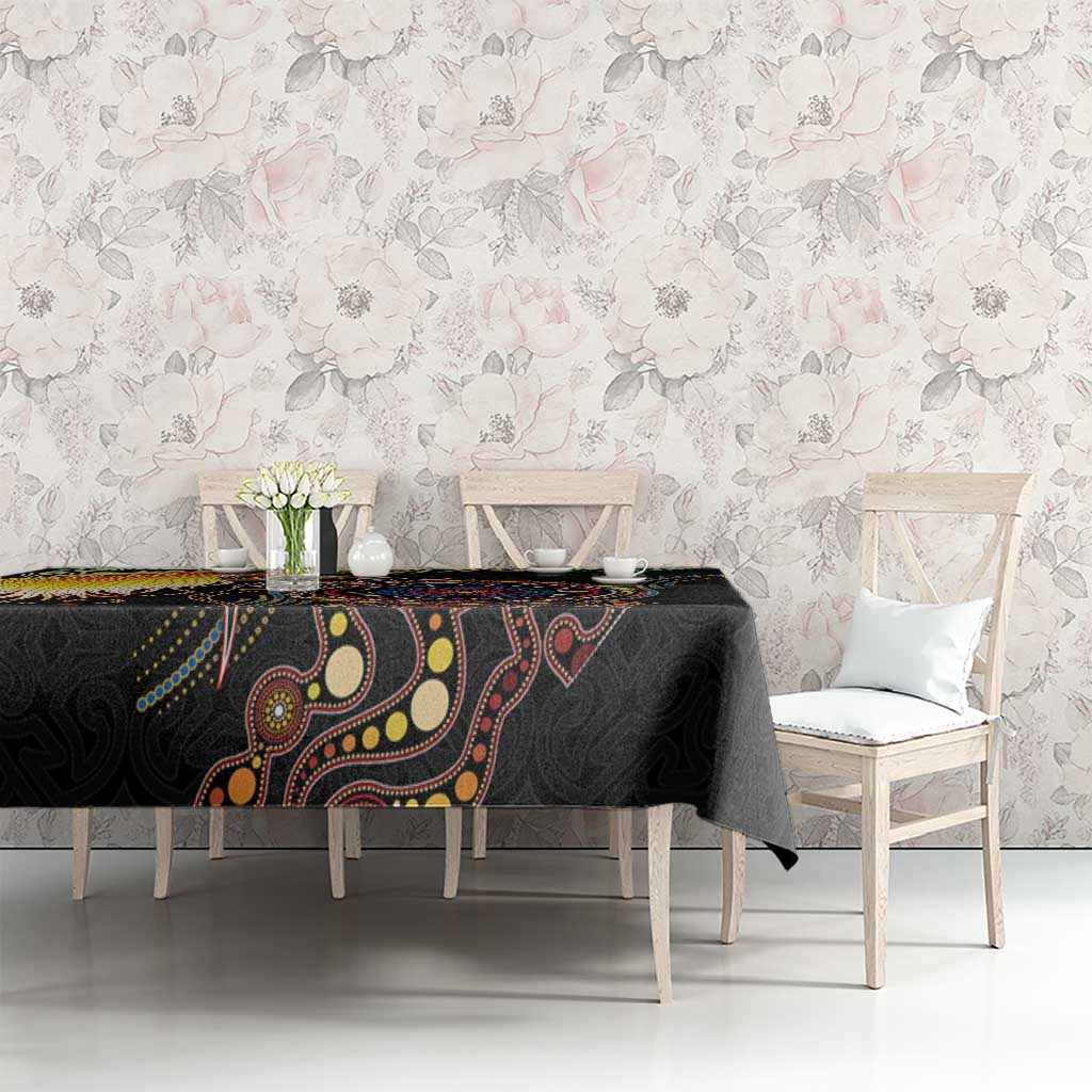 Papua New Guinea and Australia Together Tablecloth Bird of Paradise and Kangaroo Melanesian Aboriginal Motifs - Polynesian Pride