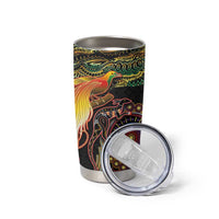 Papua New Guinea and Australia Together Tumbler Cup Bird of Paradise and Kangaroo Melanesian Aboriginal Motifs LT03 - Polynesian Pride