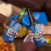 Hawaiian Mele Kalikimaka 4 in 1 Can Cooler Tumbler Funny Santa on Whale Island with Kakau Tattoos LT03 - Polynesian Pride