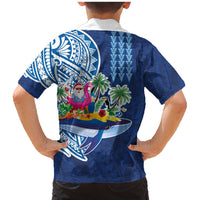 Hawaiian Mele Kalikimaka Family Matching Mermaid Dress and Hawaiian Shirt Funny Santa on Whale Island with Kakau Tattoos LT03 - Polynesian Pride