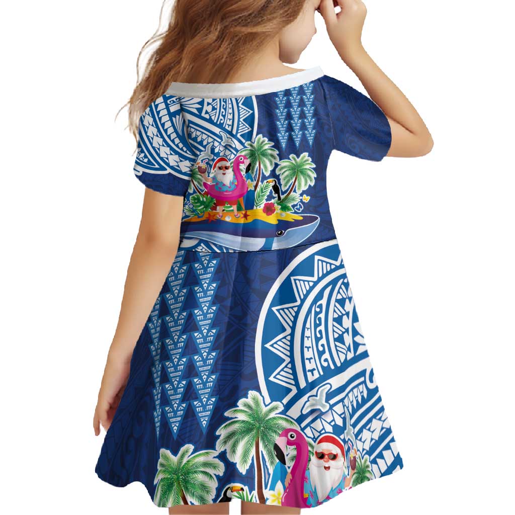 Hawaiian Mele Kalikimaka Family Matching Summer Maxi Dress and Hawaiian Shirt Funny Santa on Whale Island with Kakau Tattoos LT03 - Polynesian Pride