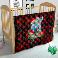 Guam Christmas Quilt Santa Gift Latte Stone and Sea Turle Mix Hibiscus Chamorro Red Style LT03