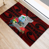 Guam Christmas Rubber Doormat Santa Gift Latte Stone and Sea Turle Mix Hibiscus Chamorro Red Style LT03