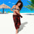 Guam Christmas Sarong Santa Gift Latte Stone and Sea Turle Mix Hibiscus Chamorro Red Style LT03