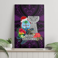 Guam Christmas Canvas Wall Art Santa Gift Latte Stone and Sea Turle Mix Hibiscus Chamorro Pink Style LT03 - Polynesian Pride