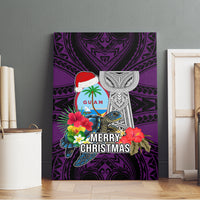 Guam Christmas Canvas Wall Art Santa Gift Latte Stone and Sea Turle Mix Hibiscus Chamorro Pink Style LT03 - Polynesian Pride