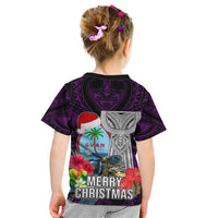 Guam Christmas Kid T Shirt Santa Gift Latte Stone and Sea Turle Mix Hibiscus Chamorro Pink Style LT03