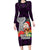 Custom Guam Christmas Long Sleeve Bodycon Dress Santa Gift Latte Stone and Sea Turle Mix Hibiscus Chamorro Pink Style LT03