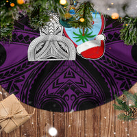 Custom Guam Christmas Tree Skirt Santa Gift Latte Stone and Sea Turle Mix Hibiscus Chamorro Pink Style LT03