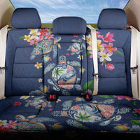 Hawaiian Turtles and Tropical Plants Back Car Seat Cover Blue Watercolor