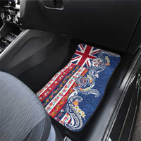 Hawaiian Manta Ray and Turtle Tribal Tattoo Car Mats With Hawaii Flag and Flowers