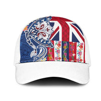 Hawaiian Manta Ray Mesh Trucker Cap with Hawaii Flag and Flowers