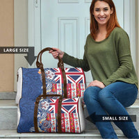 Hawaiian Manta Ray and Turtle Tribal Tattoo Travel Bag With Hawaii Flag and Flowers