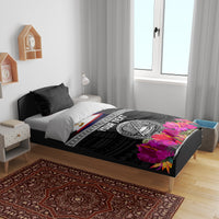 Personalized American Samoa Flag Day Bedding Set Tanoa and Fue mix Hibiscus Flower Polynesian Pattern