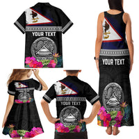 Personalized American Samoa Flag Day Family Matching Tank Maxi Dress and Hawaiian Shirt Tanoa and Fue mix Hibiscus Flower Polynesian Pattern LT03 - Polynesian Pride
