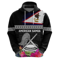 Personalized American Samoa Flag Day Hoodie Tanoa and Fue mix Hibiscus Flower Polynesian Pattern