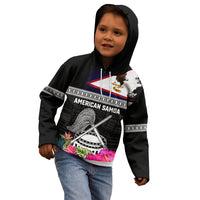 Personalized American Samoa Flag Day Kid Hoodie Tanoa and Fue mix Hibiscus Flower Polynesian Pattern