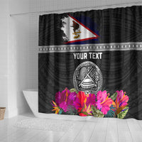 Personalized American Samoa Flag Day Shower Curtain Tanoa and Fue mix Hibiscus Flower Polynesian Pattern LT03 - Polynesian Pride