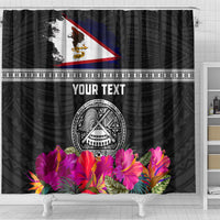 Personalized American Samoa Flag Day Shower Curtain Tanoa and Fue mix Hibiscus Flower Polynesian Pattern LT03 - Polynesian Pride