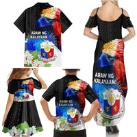 Philippines Independence Day Family Matching Summer Maxi Dress and Hawaiian Shirt Philippines Eagle and Sampaguita Jasmine Yakan Tribal LT03 - Polynesian Pride