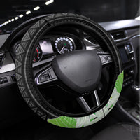 Philippines Independence Day Steering Wheel Cover Philippines Eagle and Sampaguita Jasmine Yakan Tribal LT03 Universal Fit Black - Polynesian Pride