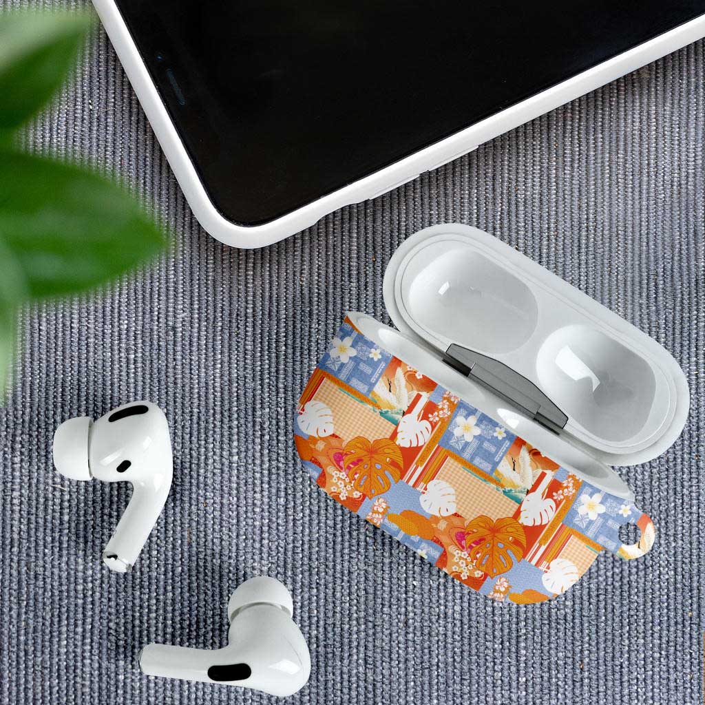 Hawaiian and Japanese Culture Together AirPods Case Palaka Japanese Art and Tropical Motif Tribal Patchwork LT03 - Polynesian Pride