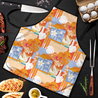 Hawaiian and Japanese Culture Together Apron Palaka Japanese Art and Tropical Motif Tribal Patchwork