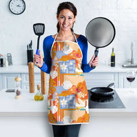 Hawaiian and Japanese Culture Together Apron Palaka Japanese Art and Tropical Motif Tribal Patchwork