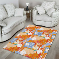 Hawaiian and Japanese Culture Together Area Rug Palaka Japanese Art and Tropical Motif Tribal Patchwork LT03 - Polynesian Pride