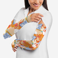Hawaiian and Japanese Culture Together Arm Sleeves Palaka Japanese Art and Tropical Motif Tribal Patchwork LT03 - Polynesian Pride