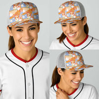 Hawaiian and Japanese Culture Together Baseball Net Cap Palaka Japanese Art and Tropical Motif Tribal Patchwork