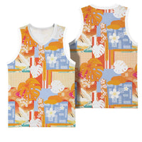 Hawaiian and Japanese Culture Together Basketball Jersey Palaka Japanese Art and Tropical Motif Tribal Patchwork LT03 - Polynesian Pride