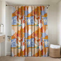 Hawaiian and Japanese Culture Together Bathroom Set Palaka Japanese Art and Tropical Motif Tribal Patchwork