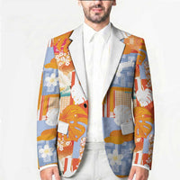 Hawaiian and Japanese Culture Together Blazer Palaka Japanese Art and Tropical Motif Tribal Patchwork