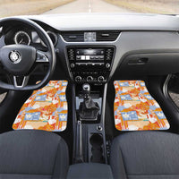 Hawaiian and Japanese Culture Together Car Mats Palaka Japanese Art and Tropical Motif Tribal Patchwork LT03 Set 2pcs - Front Multicolor - Polynesian Pride