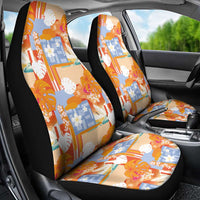 Hawaiian and Japanese Culture Together Car Seat Cover Palaka Japanese Art and Tropical Motif Tribal Patchwork LT03 - Polynesian Pride