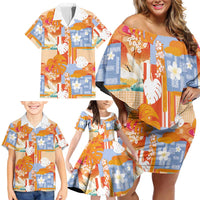 Hawaiian and Japanese Culture Together Family Matching Off Shoulder Short Dress and Hawaiian Shirt Palaka Japanese Art and Tropical Motif Tribal Patchwork LT03 - Polynesian Pride