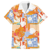 Hawaiian and Japanese Culture Together Family Matching Off Shoulder Short Dress and Hawaiian Shirt Palaka Japanese Art and Tropical Motif Tribal Patchwork LT03 Dad's Shirt - Short Sleeve Multicolor - Polynesian Pride
